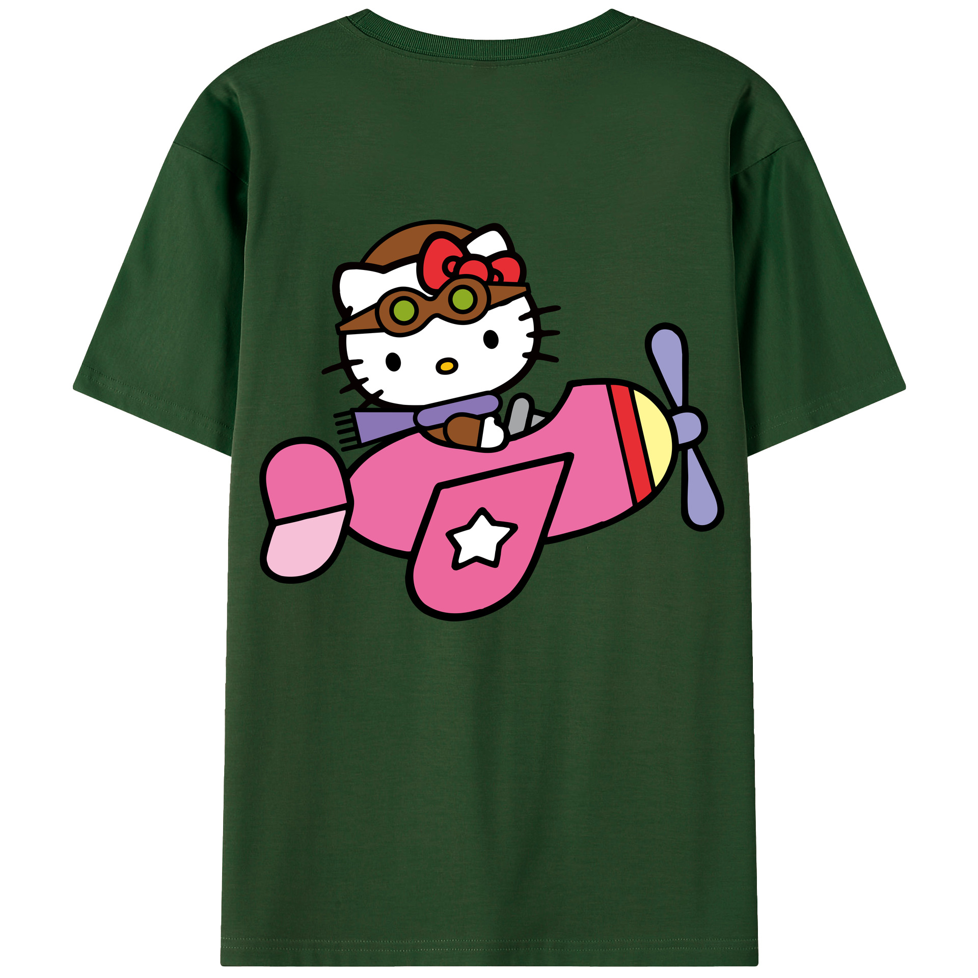 （画像用） Hello Kitty ハローキティ 綿100％半袖Tシャツ（背面プリント）